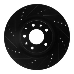 Mazda CX-9 Brake Rotor (1) - Front Left - R1 Concepts - Drilled & Slotted - Black - `07-`15